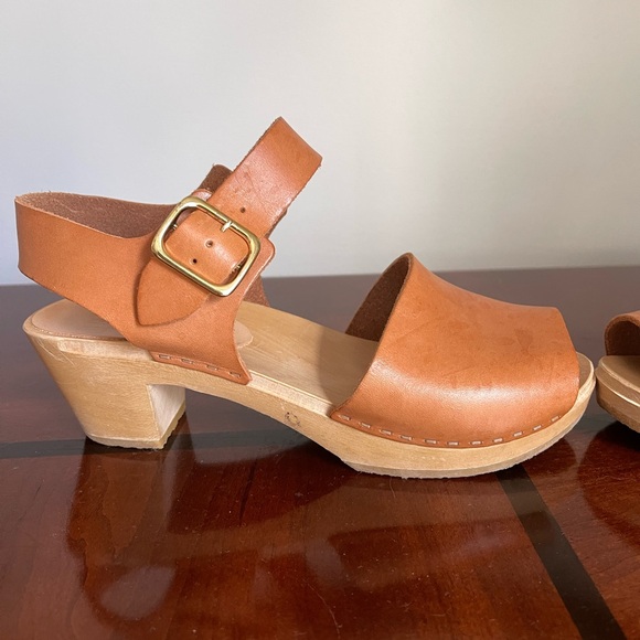 Bryr Emma Spanish Toe Mid heel size us 6 eu 36-Natural Leather - Picture 9 of 11